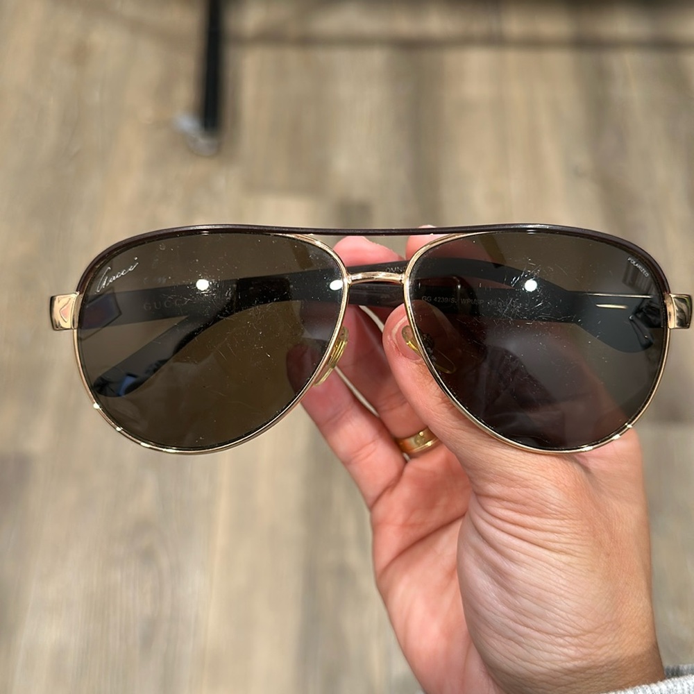 Gucci Interlocking G Logo Aviator Sunglasses - image 1